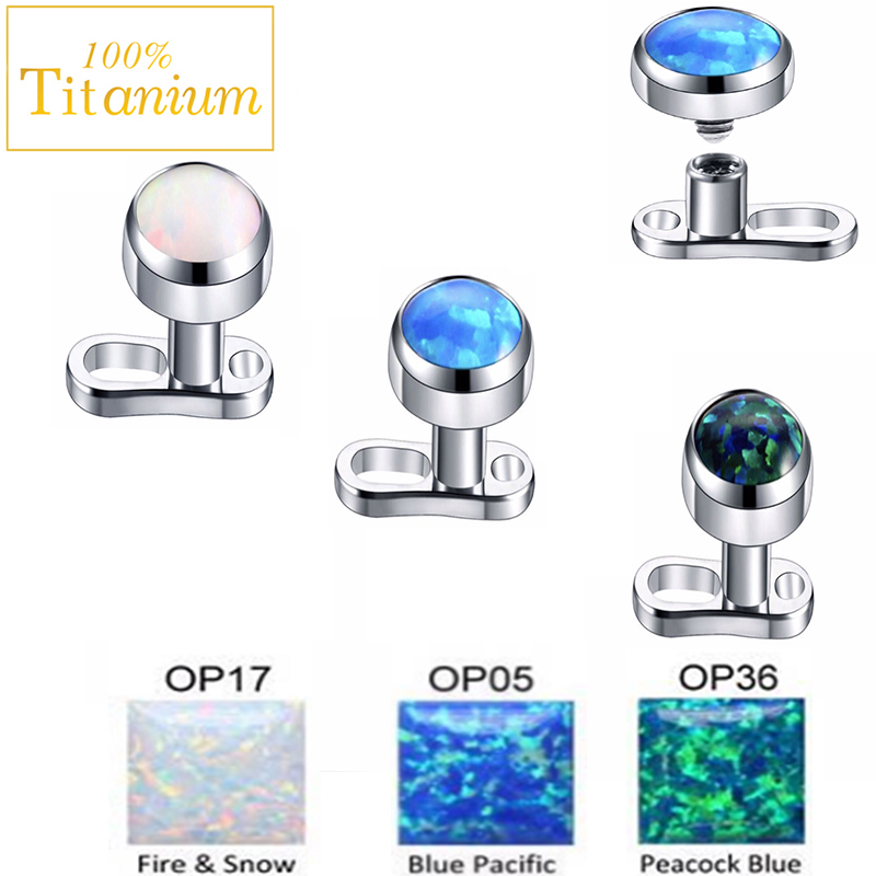 Dermal Anchor Top - Opal Micro Dérmico Piercing Âncora, G23