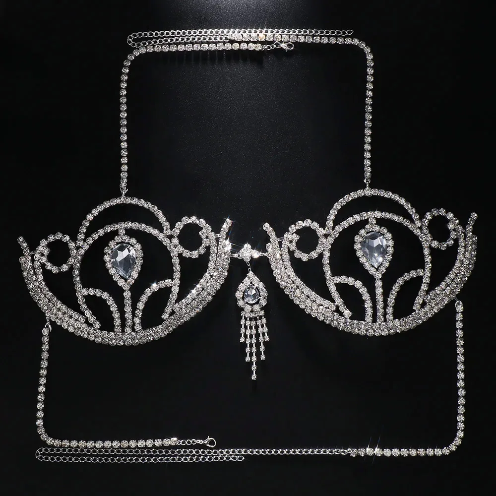 Sutiã de biquíni strass de lux - Body Jewelry Harness avaliação e preço