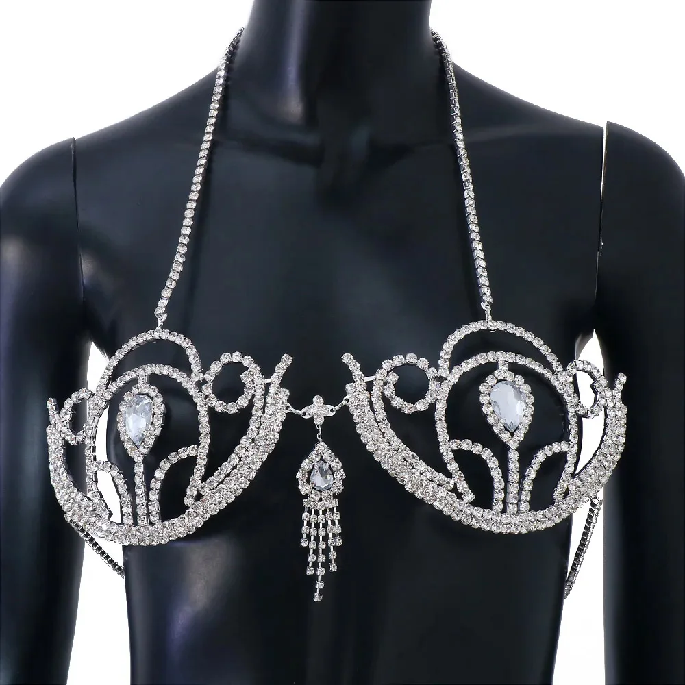 Sutiã de biquíni strass de lux - Body Jewelry Harness avaliação e preço