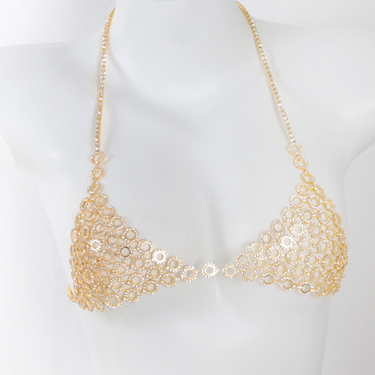 Três peças sutiã cintura conju - Body Jewelry Gold avaliação e preço