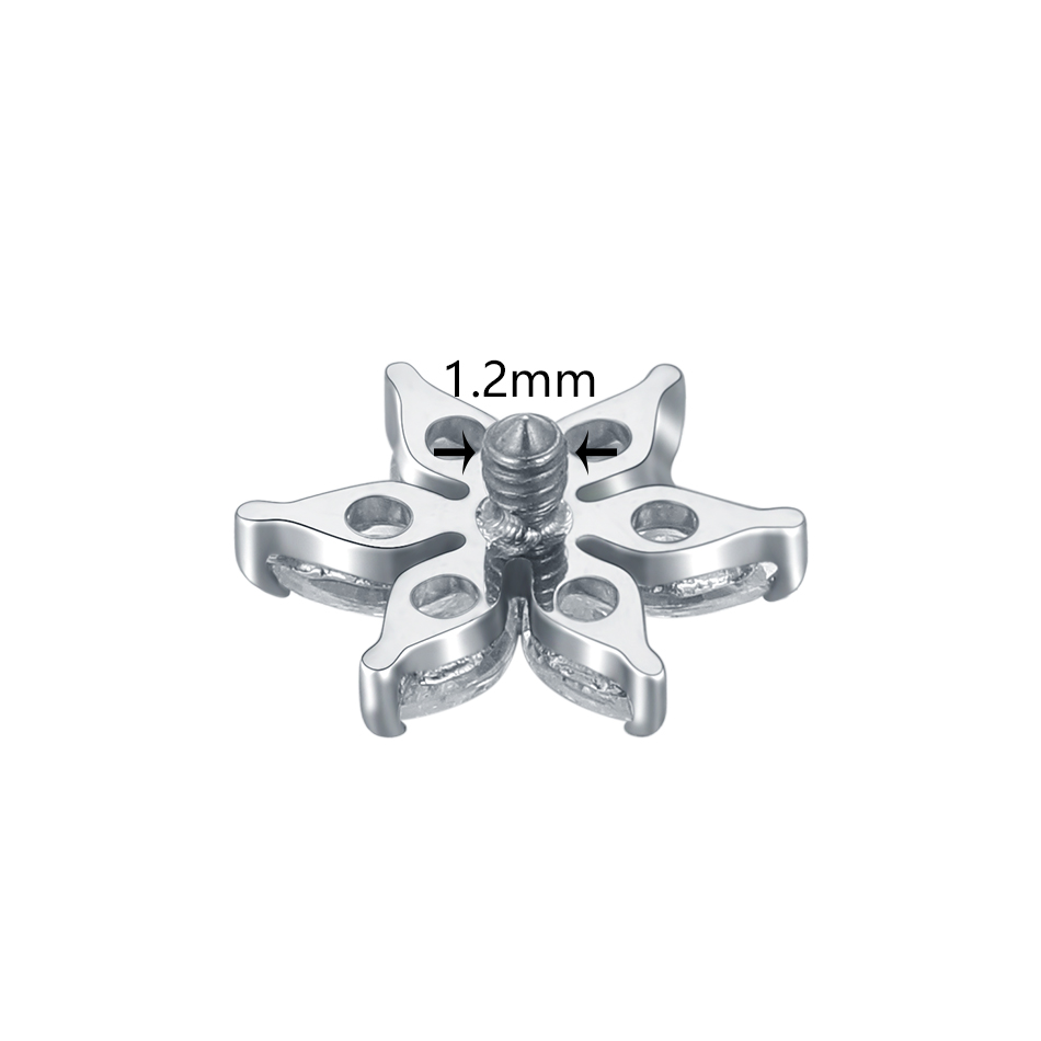 1/5 pçs titânio cristal flor â - Dermal Anchor Top avaliação e preço