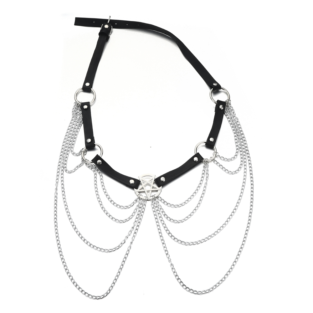 Em camadas do corpo corrente j - Body Jewelry Harness avaliação e preço