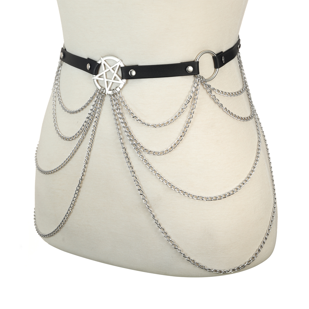 Em camadas do corpo corrente j - Body Jewelry Harness avaliação e preço