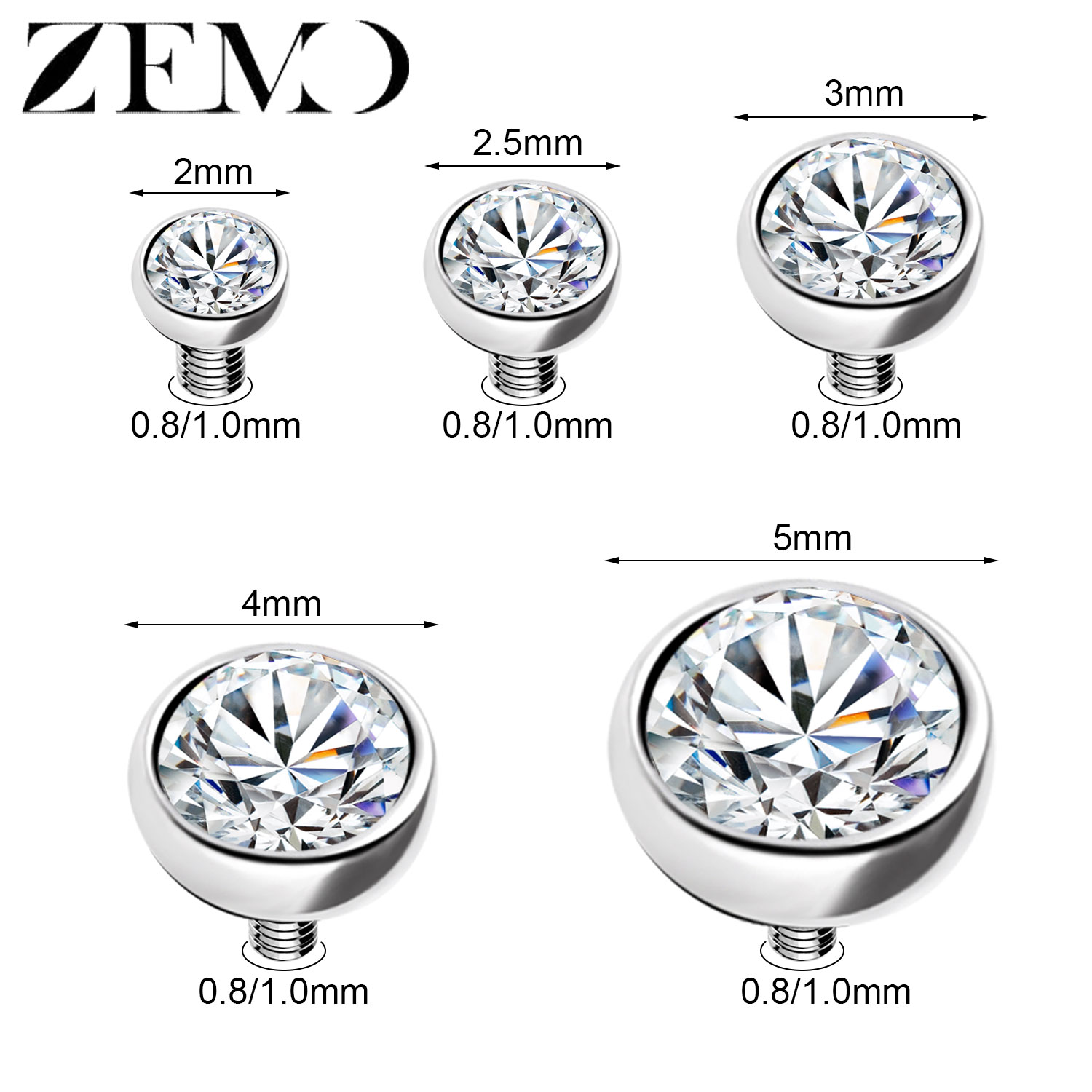 ZEMO 1-2 peças/lote Piercing M - Dermal Anchor Top avaliação e preço