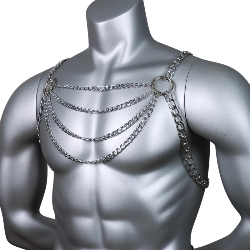 Masculino sexy metal corpo pei - Body Jewelry Harness avaliação e preço