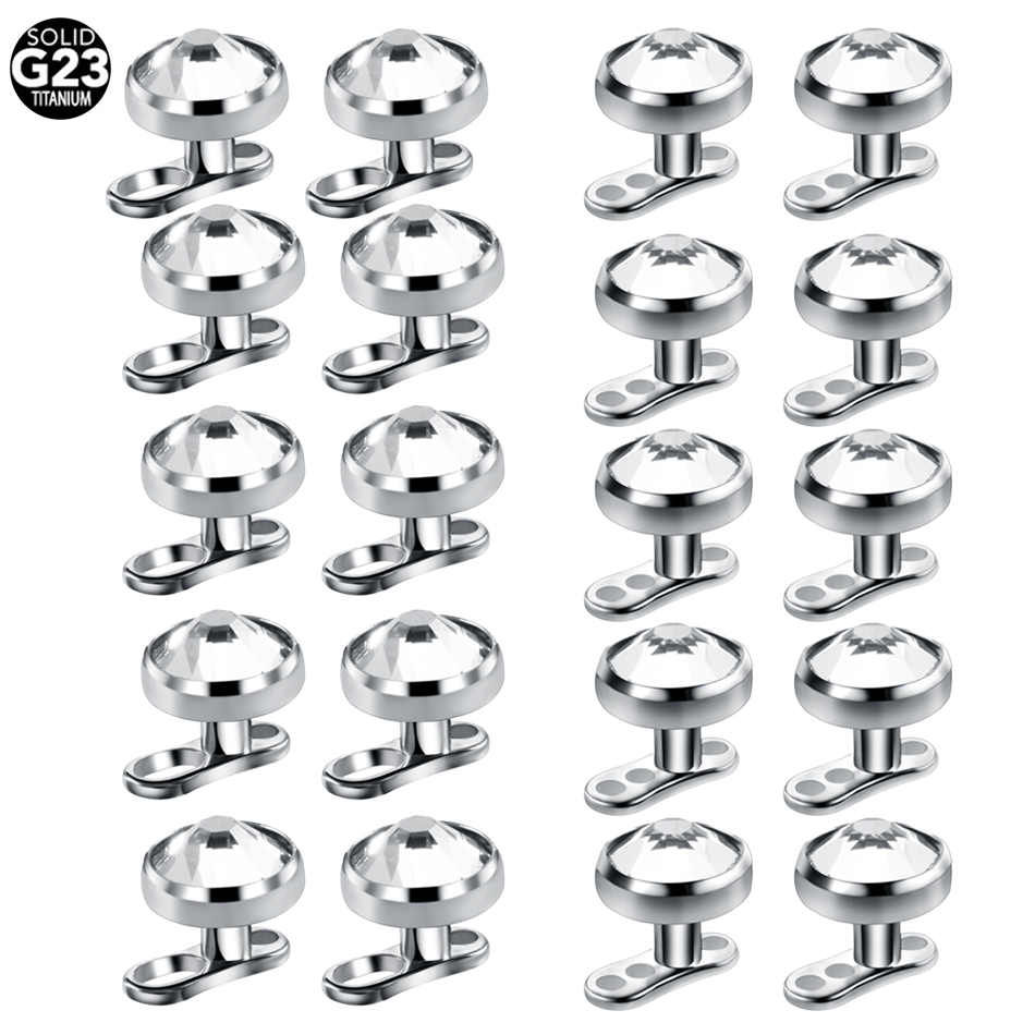 10 pçs/lote titânio micro pier - Dermal Anchor Top avaliação e preço