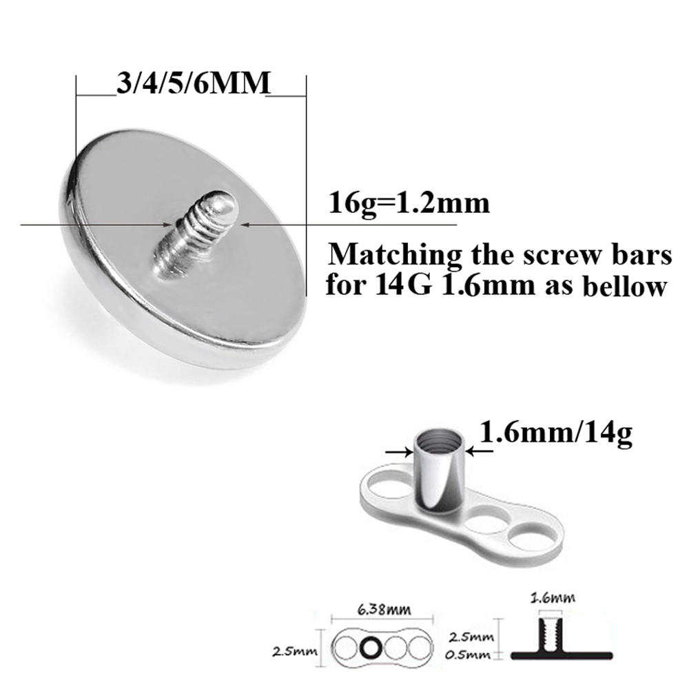 1 peça de aço cirúrgico pino z - Dermal Anchor Top avaliação e preço