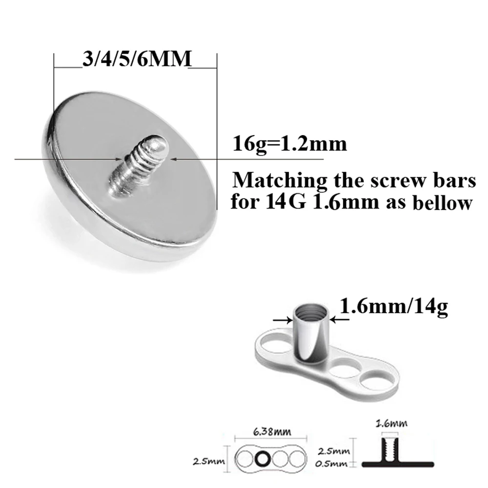1pc titânio prong flash filme  - Dermal Anchor Top avaliação e preço