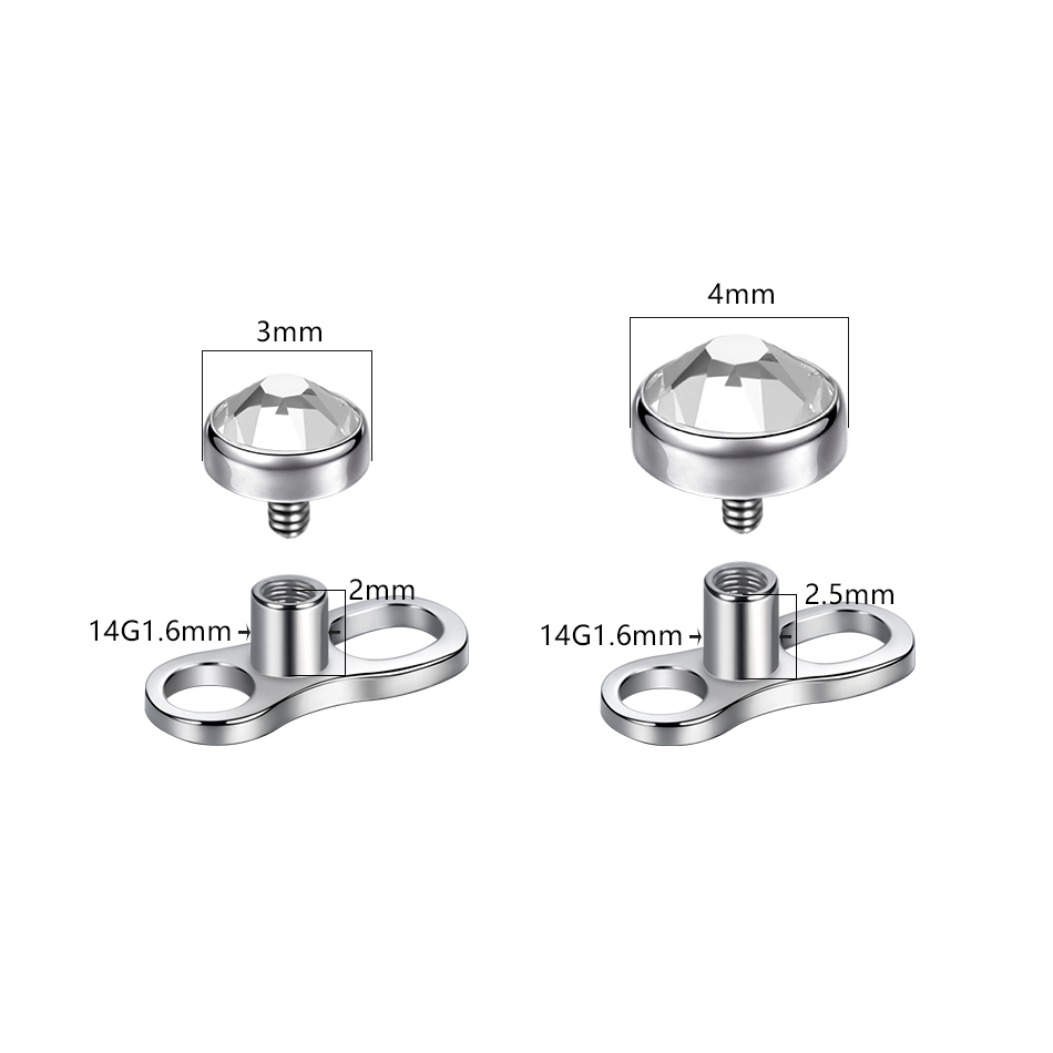 Conjunto de piercings micro dé - Dermal Anchor Top avaliação e preço