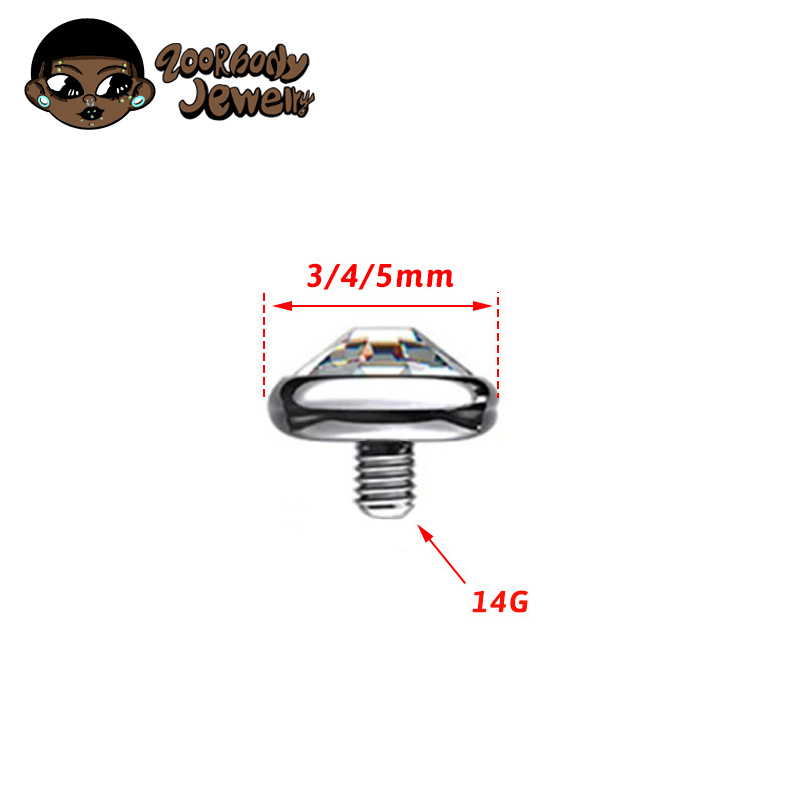 1 peça astm f136 moldura de ti - Dermal Anchor Top avaliação e preço