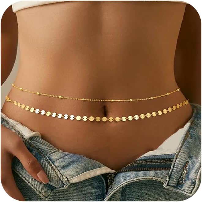 Corrente de barriga banhada a  - Body Jewelry Gold avaliação e preço
