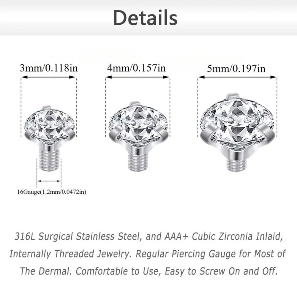 16 peças de âncora dérmica de  - Dermal Anchor Top avaliação e preço